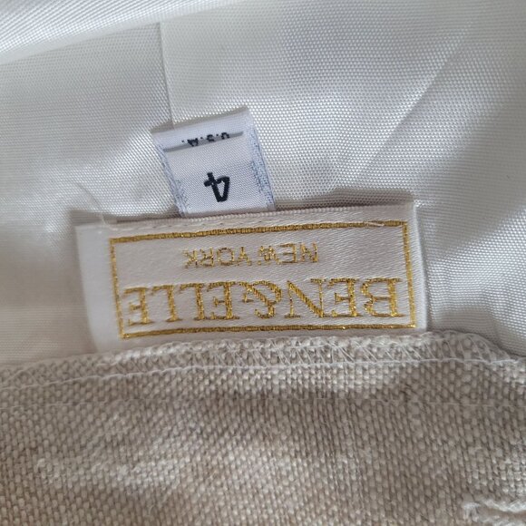 Ben & Elle New York Womens Linen Suit Set With Mother Of Pearl Buttons Size 4 - Picture 5 of 7